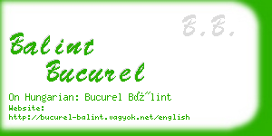 balint bucurel business card